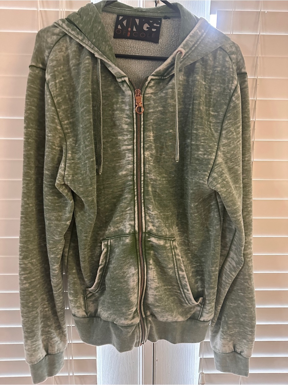 Kings of Cole Olive Green Hooded Zip Sweatshirt